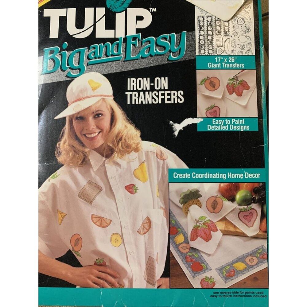 TULIP BigandEasy IRON_ON TRANSFERS 1992 Tropical rad fruit retro opened